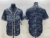 Men's Tennessee Titans Blank Gray Camo With Patch Cool Base Stitched Baseball Jersey,baseball caps,new era cap wholesale,wholesale hats